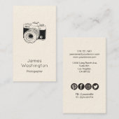 Sleek Flat Style Fotoshop Business Card Visitenkarte (Vorne/Hinten)
