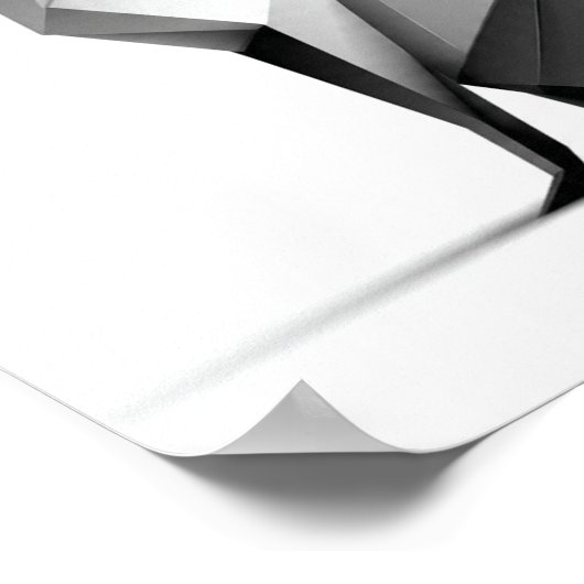 Sleek Geometric Origami Fox Print Poster (Ecke)