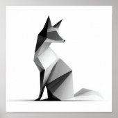 Sleek Geometric Origami Fox Print Poster (Vorne)