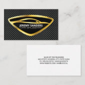 Sleek Gold Auto Logo | Hintergrund der Kohlenstoff Visitenkarte (Vorne/Hinten)