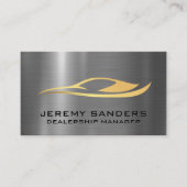 Sleek Gold Auto Logo | Metallischer Hintergrund Visitenkarte (Vorderseite)