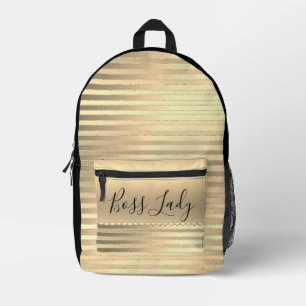 Sleek Gold Boss Lady Bedruckter Rucksack