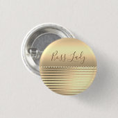 Sleek Gold Boss Lady Button (Vorne & Hinten)