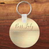 Sleek Gold Boss Lady Schlüsselanhänger (Vorderseite)