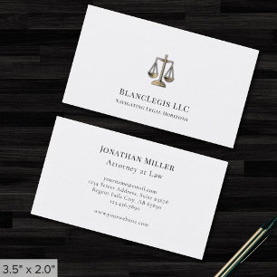 Sleek Gold Justice Scale Legal Business Card Visitenkarte