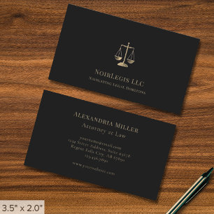 Sleek Gold Justice Scale Legal Business Card Visitenkarte