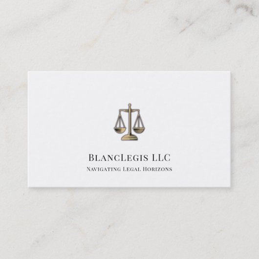 Sleek Gold Justice Scale Legal Business Card Visitenkarte (Vorderseite)