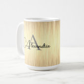 Sleek Gold Monogram Personalisiert Kaffeetasse (Vorderseite Links)