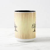 Sleek Gold Monogram Zweifarbige Tasse (Mittel)
