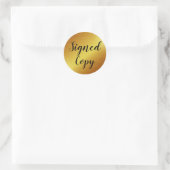 Sleek Gold signierte Autor von Copy Writer Runder Aufkleber (Tasche)