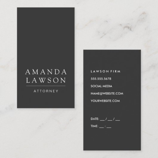 Sleek Gray (Ernennung) Terminkarte (Vorne/Hinten)