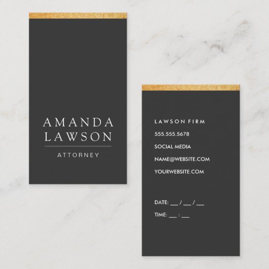 Sleek Gray (Ernennung) Terminkarte (Vorne/Hinten)