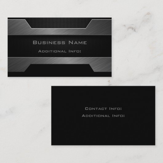 Sleek Gray Metal Business Card Visitenkarte (Vorne/Hinten)