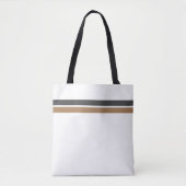Sleek Gray Mocha Racing Stripes Weiß Hintergrund Tasche (Vorderseite)