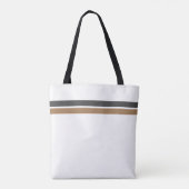 Sleek Gray Mocha Racing Stripes Weiß Hintergrund Tasche (Rückseite)