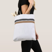 Sleek Gray Mocha Racing Stripes Weiß Hintergrund Tasche (Von Nahem)