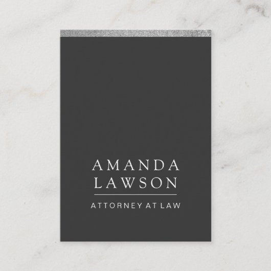 Sleek Gray (Termin) / Silberner Glitzer Terminkarte (Vorderseite)