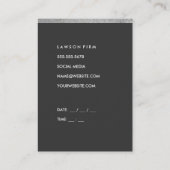 Sleek Gray (Termin) / Silberner Glitzer Terminkarte (Rückseite)