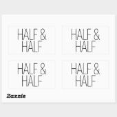 Sleek Half & Half Rechteckiger Aufkleber (Blatt)