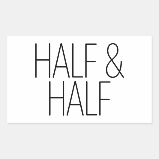 Sleek Half & Half Rechteckiger Aufkleber (Vorderseite)