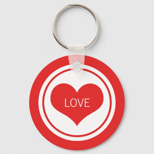 Sleek Heart Keychain, Red Schlüsselanhänger (Vorderseite)