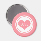 Sleek Heart Magnet, rosa Magnet (Vorderseite/Rückseite)