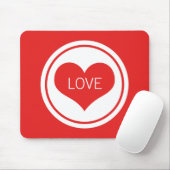 Sleek Heart Mousepad, rot Mousepad (Mit Mouse)