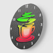 Sleek heißer Kaffee Große Wanduhr (Winkel)