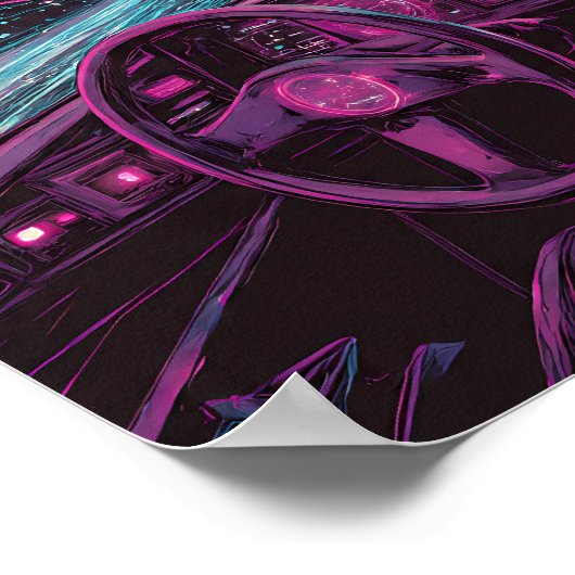 Sleek High-Tech Art: Digital Horizon Command Deck Poster (Ecke)
