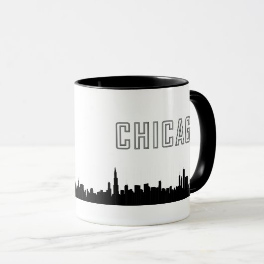 Sleek Iconic Chicago Skyline Tasse (VorderseiteRechts)