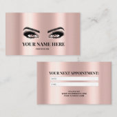 Sleek Imitats Folie Wimpernverlängerungen Rosegold Terminkarte (Vorne/Hinten)