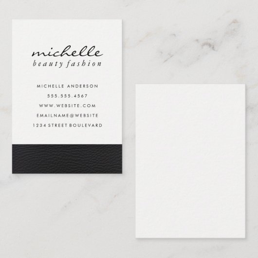 Sleek Imitats Leather Trim Visitenkarte (Vorne/Hinten)