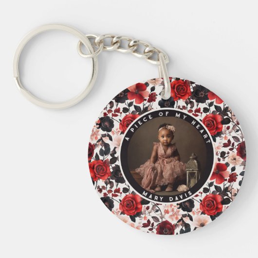 Sleek in loving memory Photo Rose Flower Schlüsselanhänger (Vorderseite)