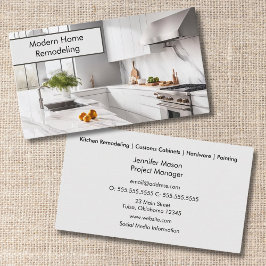 Sleek Kitchen & Construction Business Card Visitenkarte