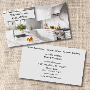 Sleek Kitchen & Construction Business Card Visitenkarte