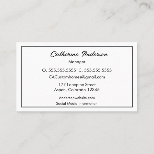 Sleek Kitchen Custom Zuhause Construction Remodel Visitenkarte (Rückseite)