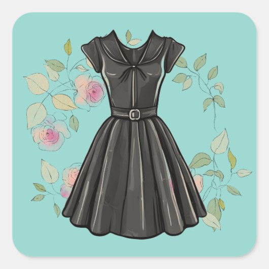 Sleek LBD Sticker Vintag Little Black Dress Decal (Vorderseite)