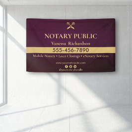 Sleek Lila Gold Notar Business Marketing Event Banner