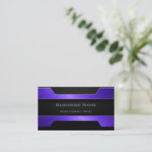 Sleek Lila Metal Business Card Visitenkarte (Stehend Vorderseite)