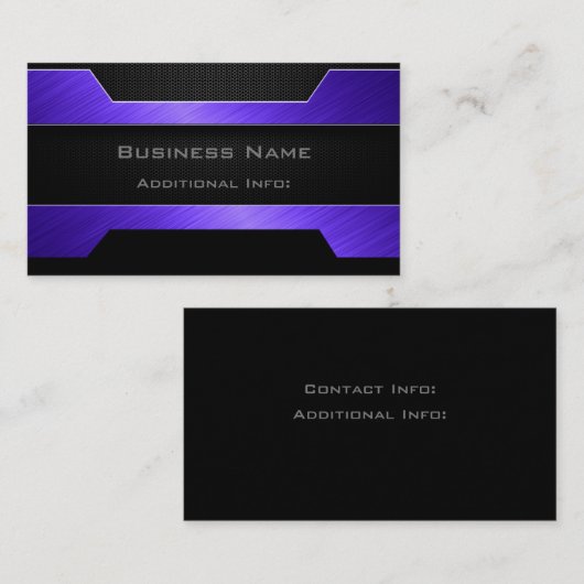 Sleek Lila Metal Business Card Visitenkarte (Vorne/Hinten)
