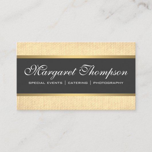 Sleek Luxe Muster Gold Trim Visitenkarte (Vorderseite)