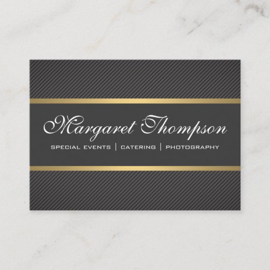 Sleek Luxe Muster Gold Trim Visitenkarte (Vorderseite)