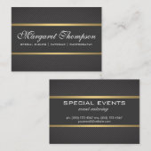 Sleek Luxe Muster Gold Trim Visitenkarte (Vorne/Hinten)