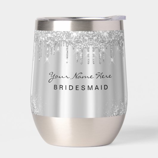 Sleek Luxury Glitter Drips Silver (Links)