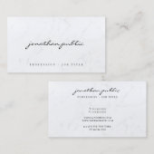 Sleek Marble Template Calligraphy Script Luxury Visitenkarte (Vorne/Hinten)