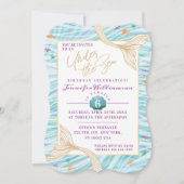 Sleek Mermaid unter dem Meer Einladung zum Geburts (Vorderseite)