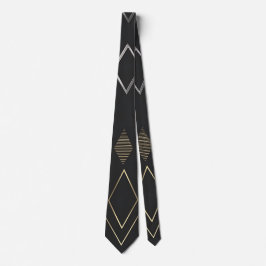 Sleek Metallic Black Neck Tie Krawatte