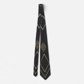 Sleek Metallic Black Neck Tie Krawatte (Rückseite)