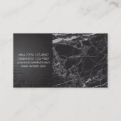 Sleek Metallic Black | Schwarzer Marmorfarbblock Visitenkarte (Rückseite)