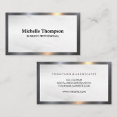 Sleek Metallic Border | Abstrakter Hintergrund Visitenkarte (Vorne/Hinten)